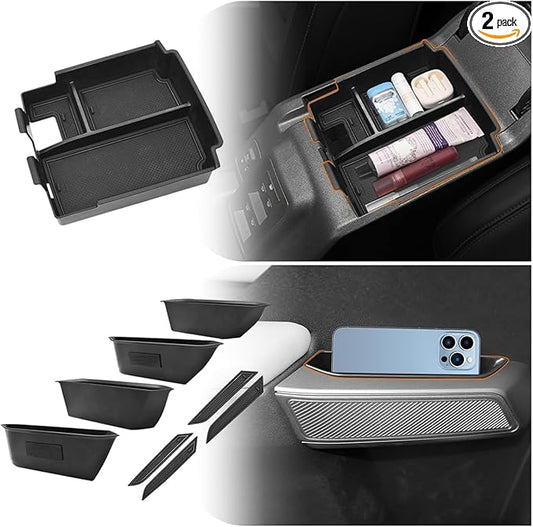 GZSH 2 PCS Trunk Organizers for 2025 Ford Bronco 4 Doors Automatic Transmission ONLY with Center Console Organizer, Door Handle Storage Not for manual transmission (Not for Sport & 2Door)