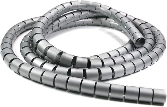 Othmro 1pcs 9ft PE Spiral Cable Wrap,28mm/1.10in Dia Polyethylene Expandable Abrasion Protector Wire Sleeve,Spiral Wire Wrap Tube PC Manage Cable for Electrical Wire Organizer Sleeve Hose Gray