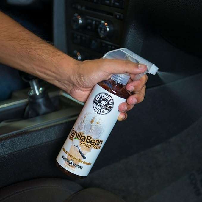 Chemical Guys AIR23104 Vanilla Bean Fresh Scoop Scent Premium Air Freshener & Odor Eliminator, (Great for Cars, Trucks, SUVs, RVs, Home, Office, Dorm Room & More) 4 fl oz