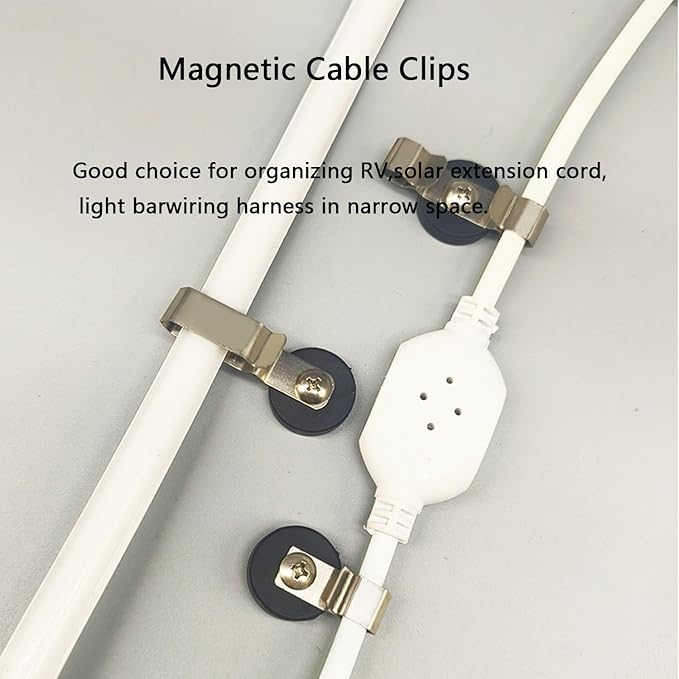 Heavy Duty Magnetic Cable Clips Anti-Slip Cable Clips Strong Magnet Cord Holder Magnetic Wire Clamps for Hanging Cables, Wire Holders for RV, Car, Workshop, Cabinet, Computer 6 PCS