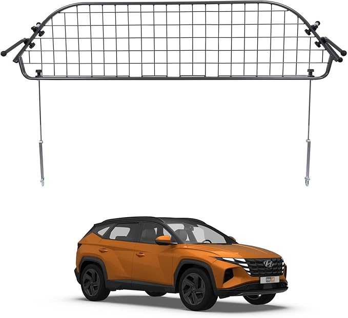 TRAVALL Compatible with Hyundai Tucson (2020+) Dog Car Barrier Guard Custom Fit Accessory Heavy Duty Steel Mesh Trunk Divider Safety Travel Premium Luggage Cargo Barrier Backseat Protection