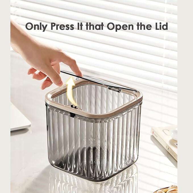 Mini Trash Can with Lid,Removable Small Garbage Can， Ultimate Mini Desktop Storage Box, Tiny Trash Can for Car, Bathroom, Kitchen or Bedroom