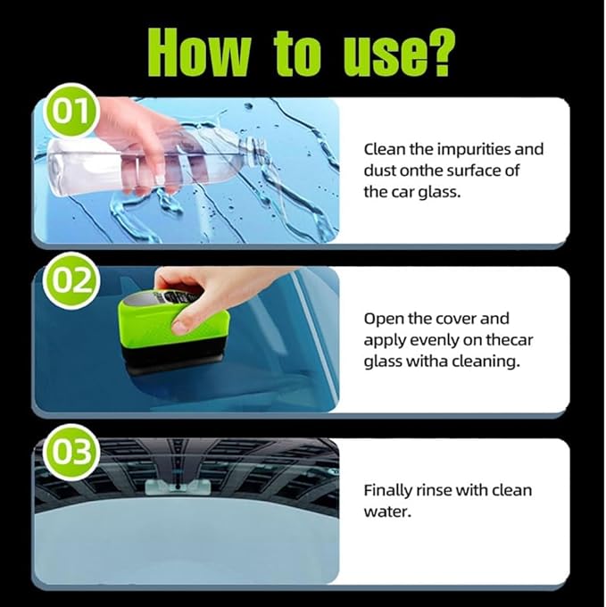 Car Windscreen Cleaner, Clear Car Window Glass Vision, Cars Glass Cleaner, 2026 Automotive Oil Film Cleaning Brush, Improves Window Clarity