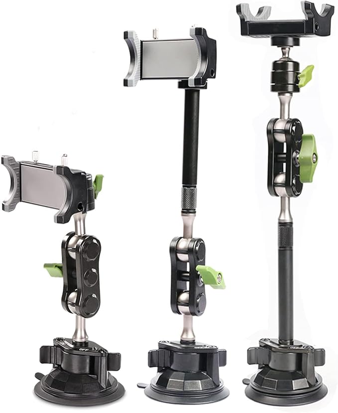 leepiya Phone Mount for car, 360° Adjustable Dashboard Windshield Car Phone Holder Mount, Ultra-Durable Metal,Heavy Duty Phone Mount for Truck Camera vlogging, for iPhone Samsung All Smartphones