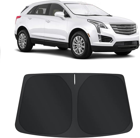 TINGLU Sun Shade for Cadillac XT5 2017-2025 2026Accessories Windshield Sun Shade Window Shade UV Rays Protection Sun Visor Cover with Steering Wheel Sunshade Storage Bag