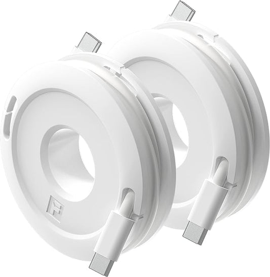 Side Winder Mini and Max Headphone, Earbud and Charging Cable Winder and Organizer Perfect for Wrapping Earbuds and Cords for Travel and Organization 2-Pack (White, Max)