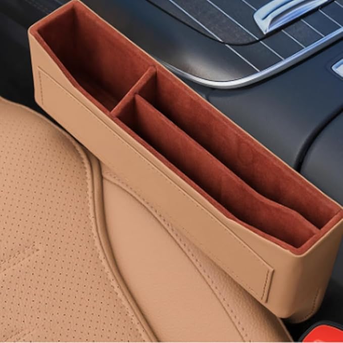 Car Seat Gap Filler Organizer for Mercedes-Benz CLK-Class/GLK-Class/M-Class/SLK-Class/X-Class,Car Front Seat Organizer Car Console Side Pocket with USB Charging Hole,A Red