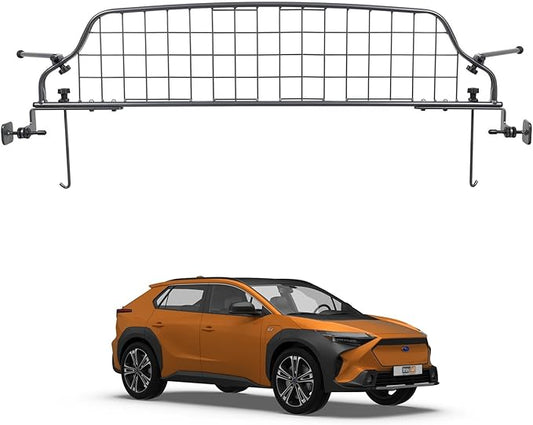 TRAVALL Compatible with Subaru Solterra (2022+) Dog Car Barrier Guard Custom Fit Accessory Heavy Duty Steel Mesh Trunk Divider Safety Travel Premium Luggage Cargo Barrier Backseat Protection