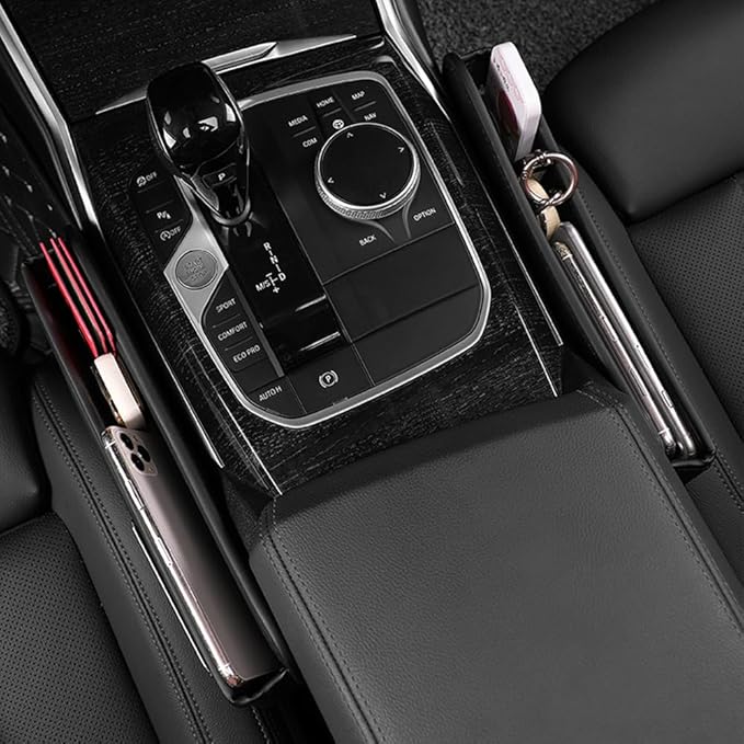 Universal Car Seat Gap Filler Organizer for Mazda MX-5 MX5 Miata Roadster (Type ND NC NB NB-FL NA) 1989-2024 Console Gap Bag Organiser Adjustable Front Seat Storage Box,Black, normal