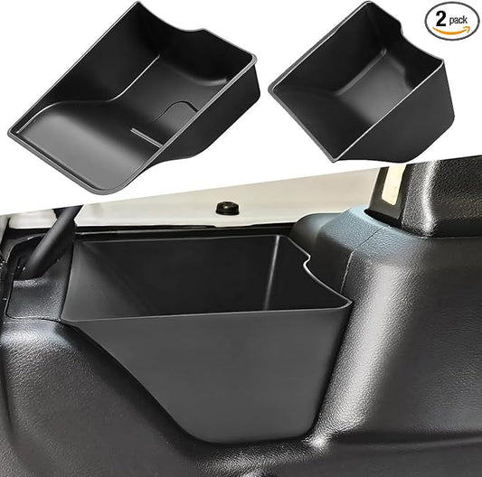 YOCTM Trunk Organizers Tray for 2024 2025 Jeep Wrangler JL JLU 4xe Sports Rubicon Tailgate Rear Cargo Side Storage Box Black Interior Accessories 2-PACK