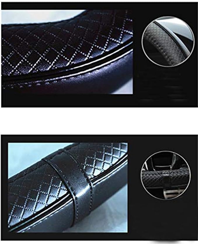 Mayco Bell Flat Bottom Size Steering Wheel Cover Anti-Slip,Safety,Soft,Breathable,Durable,Full Surround,Comfortable Grip Microfiber Leather (D-Shape,Black)