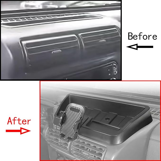 TJ Phone Mount for 1997-2006 Jeep Wrangler TJ Dashboard Cell Phone Holder with Storage Tray Interior Accessories