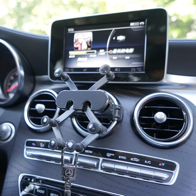 X-Rnio Car Phone Holder Mount for Circular Vent Compatible with Mercedes Benz GLC, C-Class, E-Class,B-Class,A-Class, GLC/GLB/GLA-Class 2016-2023, Mercedes Benz Accessories