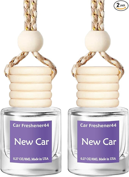 Hanging Car Air Freshener, Long Lasting Essential Oil Diffuser, Non-Toxic New Car Scent, Cute Car Fresheners for Women, 2 Pack Made in USA