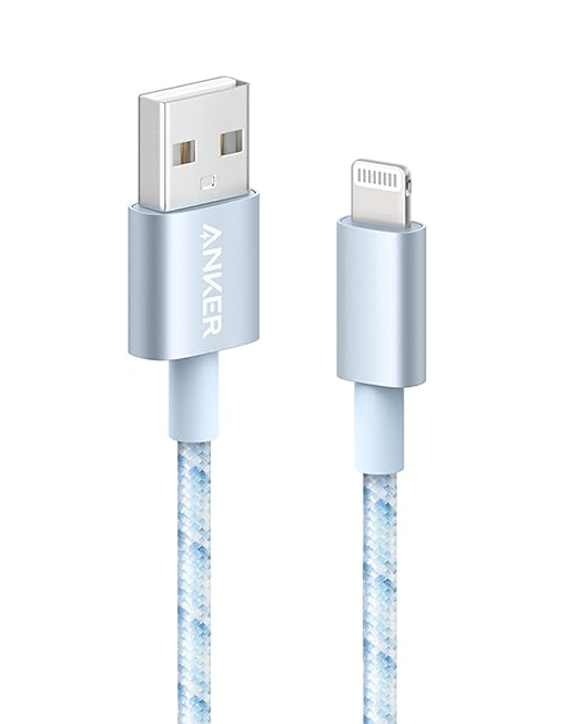 Anker USB A to Lightning Cable(3.3FT, 1Pack), MFi Certified Nylon USB to Lightning Cord for iPhone 14/13/12/11 Pro/11/XS MAX/XR/8/7/6s Plus Cable(Blue)