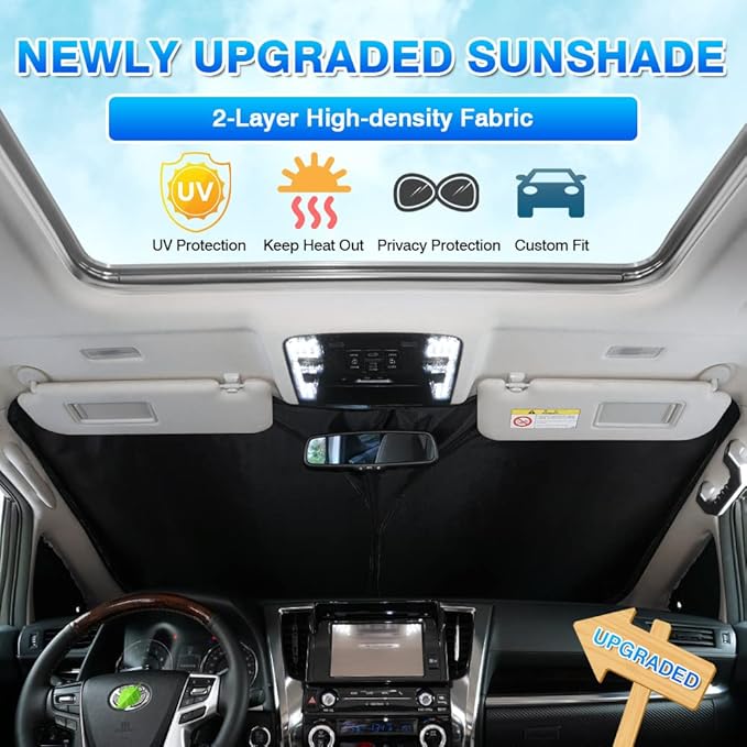 T TGBROS Custom Fit Windshield Sunshade for BMW X7 2019-2023 2024 Window Sun Shade Foldable Sun Shield Upgrade Reflective Polyester Cover