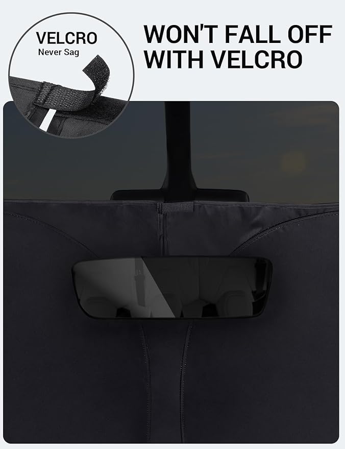 BASENOR Upgraded Sunshade for Tesla Model X Windshield Sunshade Folding Sun Visor Protector (Proprietary Design) Sun Shade Cover with a Storage Bag Fit Model X 2021-2026