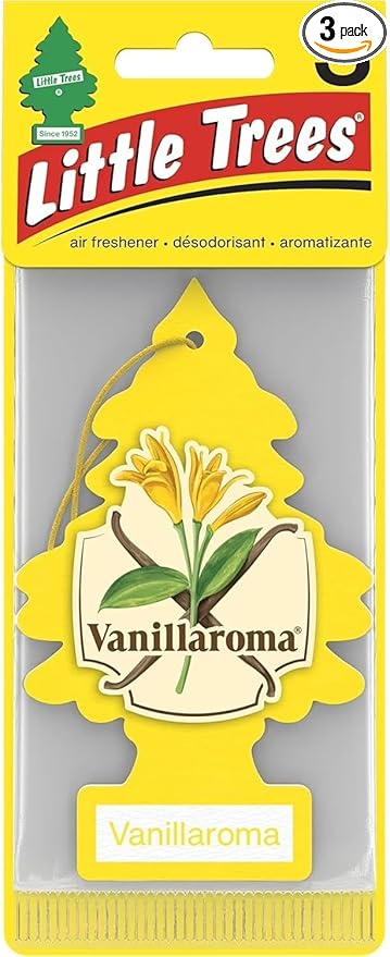 LITTLE TREES Car Air Freshener | Hanging Paper Tree for Home or Car | Vanillaroma | 3 Pack