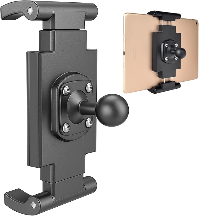 VAUBORTTI 1" Ball Tablet Holder – Screw-Mounted Tablet Mount Compatible with RAM B Size System, Adjustable iPad Holder for 7-12.9" Tablets, Car Truck Boat Dashboard