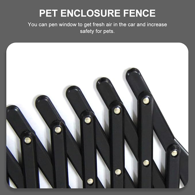 Car Window Pet Gate Portable Barrier Fence, Retractable Large Black Mesh Pet Divider for Car Doors, Ventilation Mesh Suitable for Dog Travel Safety