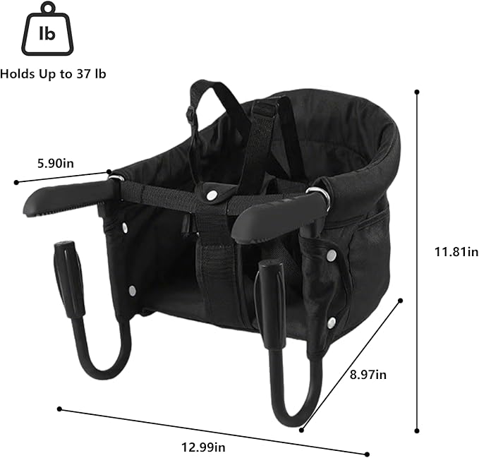 Dog & Cat Table High Chair, Adjustable Pet Booster Seat for Feeding & Desk Use, Secure Seatmate Chair for Small Pets, Office & Dining Table Perch, Black