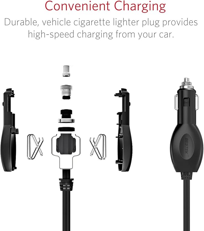 BESTEK 200W Power Inverter, Car Plug Adapter Outlet Converter with Dual 4.5A USB Charging Ports, Cup Holder Car Charger with Cigarette Lighter Socket for Laptop, Computer (Cola Red)