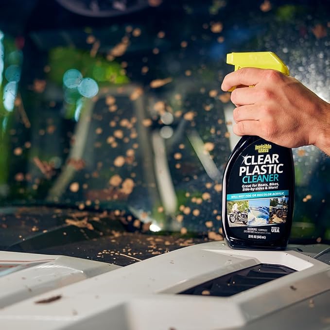 Invisible Glass 92084-6PK Clear Plastic Cleaner for Cars, Motorcycles, RVs, Boats, Helmet Visors, Golf Carts, Acrylic and Vinyl Windows, Streak-Free, Haze-Free, Prevents Static, 22 Fl Oz, Pack of 6