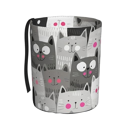 Cat Pattern Car Trash Can Leak Proof Hanging Waterproof Garbage Can Multipurpose Trash Bin for Car SUV Front Seat Headrest Collapsible and Portable Storage Pocket