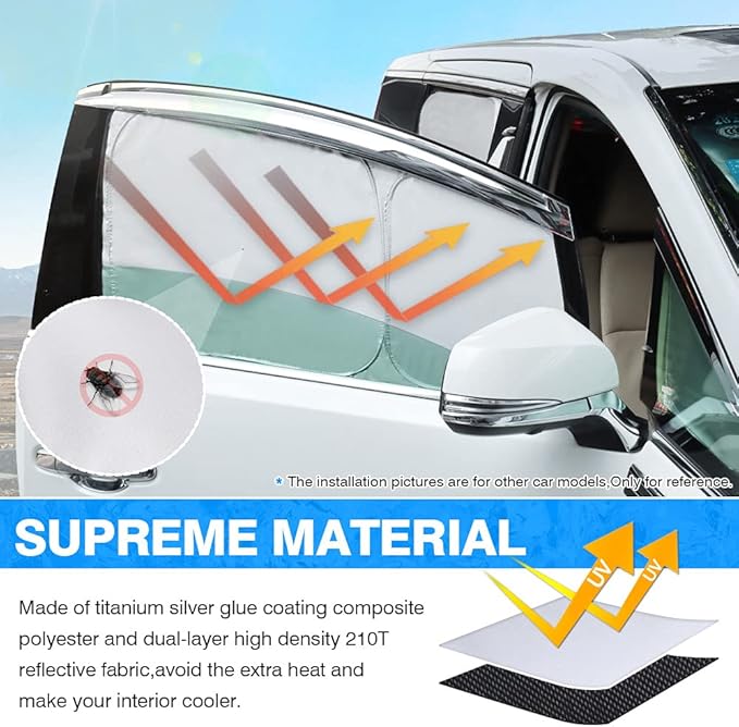 T TGBROS Windshield Sun Shade for Ford F150 2015-2020 Car Window Shades Thicken UV Block and Blackout Privacy Foldable Sunshades 5PCS Accessories Keep Cool Sun Visor Covers