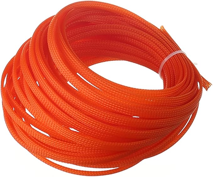 Aicosineg 32.8FT Cable Sleeve PET Braid Cable Sleeving Flexible Wire Mesh Sleeve Wire Braided Protective Sleeve for Cable Solid Tube Power Cord Protection Flame Retardant Cable Manage Orange
