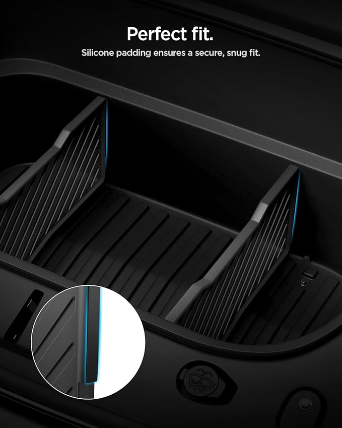 Front Trunk Divider for Tesla Model Y Juniper Premium/Performance 2025 2026 - Storage Organization Solution, Silicone Padded Snug Fit, Reduces Rattle Noise, Frunk Organizer Partition Set (Pack of 2)