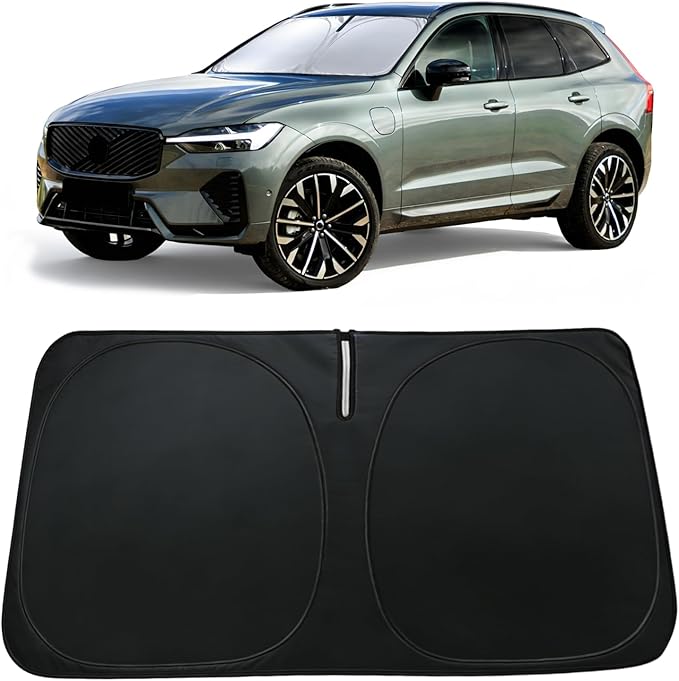 Windshield Sun Shade for 2018-2026 Volvo XC60 - Car Front Window Sunshade & Heat Shield Accessories | 240T Sun Visor Protector Blocks UV Rays