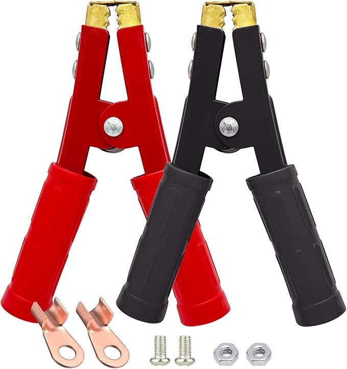 Ampper Replacement Jumper Cable Clamps, 1000A Heavy Duty Car Battery Clamp Ends for Jumper Cables, Jump Starter, Charging and Testing (1 Pair)