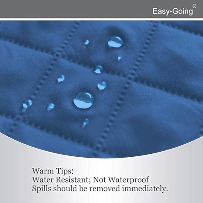Easy-Going Reversible Oversized Couch Cover for 3 Cushion Couch Sofa Cover for Dogs Water Resistant Furniture Protector Cover with Foam Sticks for Pet Cat (Oversized Sofa, Blue/Ivory)