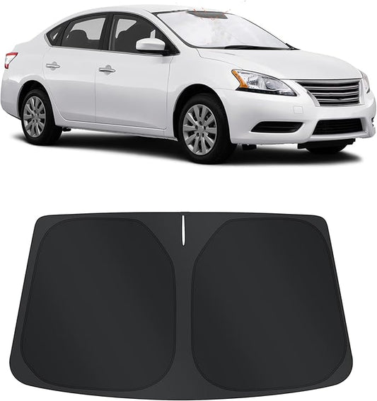 TINGLU Sun Shade for Nissan Sentra 2014-2019 Accessories Windshield Sun Shade Window Shade UV Rays Protection Sun Visor Cover with Steering Wheel Sunshade Storage Bag