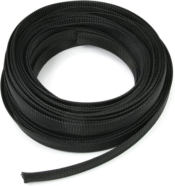 Aicosineg Cable Sleeve Braided Sleeving PET Wire Loom Tubing Cable 32.81ft-5/8inch Wrap Protector for HiFi Audio and Video Headphone Cable Protect Wires from Chewing of Pets Black