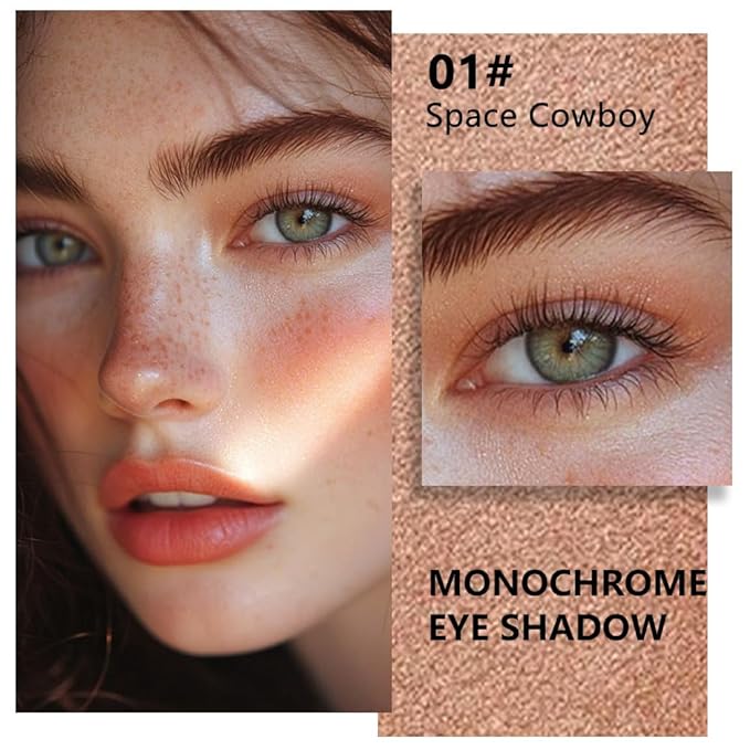 Kaely Pressed Single Eyeshadow Makeup, Champagne Gold Sparkle Highly Pigmented Monochrome Eye Shadow Palette, Waterproof Neutral Powde Mini Eyeshadow, sombras para ojos, Lightweight Blendable, 01