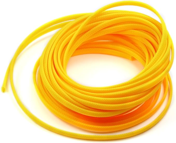 Aicosineg 32.81FT PET Expandable Braid Cable Sleeving Flexible Wire Mesh Sleeve Wire Braided Protective Sleeve 0.25inch Wrap Protector for Power Cord Protection Flame Retardant Cable Manage Green