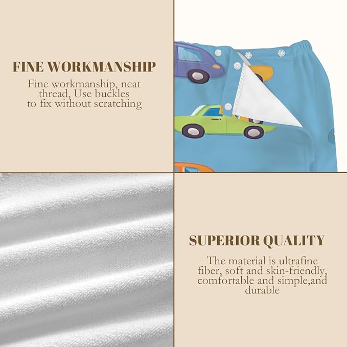 Women's Bath Wrap Cute Adorable Cars Absorbent Shower Spa Body Bath Robe Wraps Bathrobe Towel with Adjustable Closure