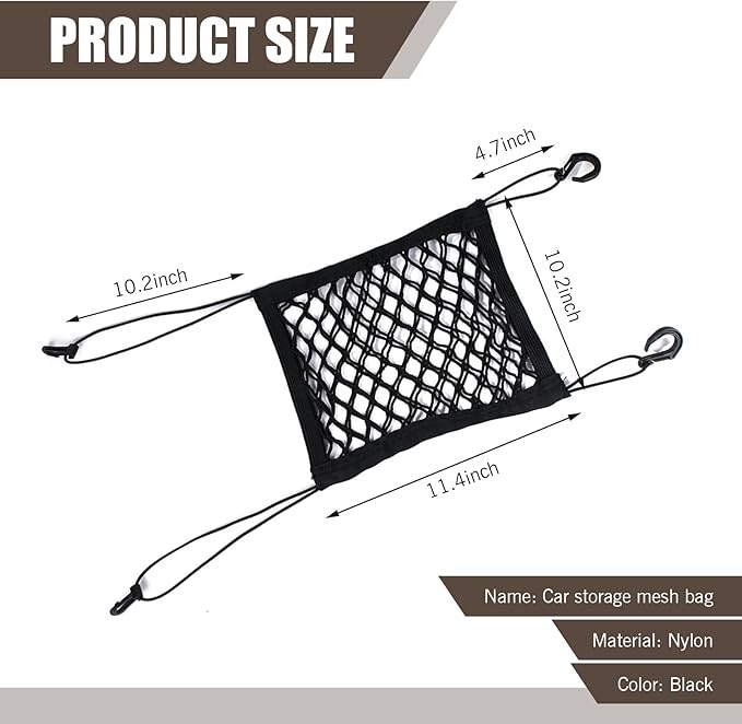 1 PC Dog Car Net Barrier, Pet Anti-collision Protection Barrier, Multifunctional Car Divider, Retractable Double-layer Mesh Storage Bag, Easy to Install, Suitable for Most Cars (Black)