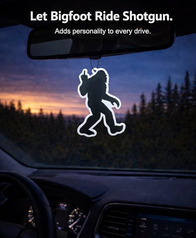 Funny Car Air Freshener (3 Pack) – Bigfoot Sasquatch Air Freshener for Car, Novelty Gag Gift, Hanging Auto Air Freshener, Funny Car Accessories for Men Women
