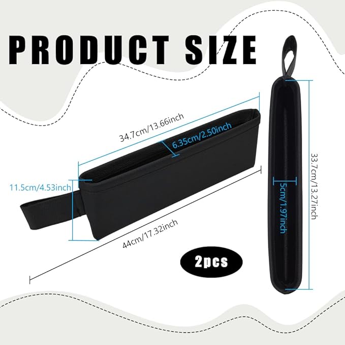 PH PandaHall 2pcs Car Gap Filler Organizer Front Side Pocket Seats Cars Console Side Organizer Leather Seat Gap Storage Box Black Seat Catcher Holders for Holding Phone Key Sunglasses Wallet Cards