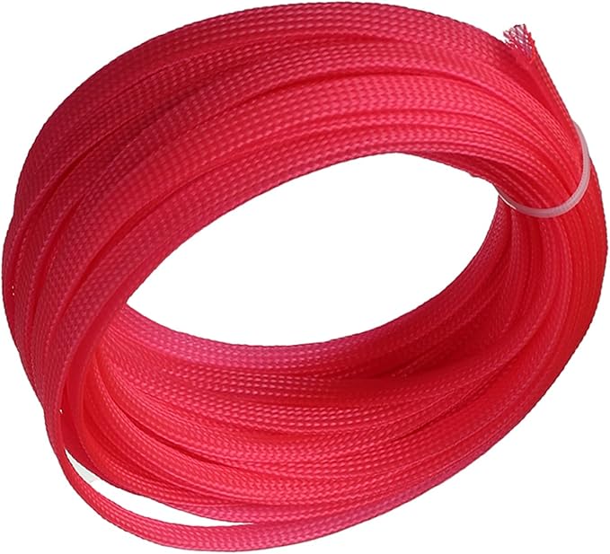 Aicosineg Cable Sleeve Braided Sleeving PET Wire Loom Tubing Cable 32.81ft-1/3inches Wrap Protector for HiFi Audio and Video Headphone Cable Protect Wires from Chewing of Pets Pink