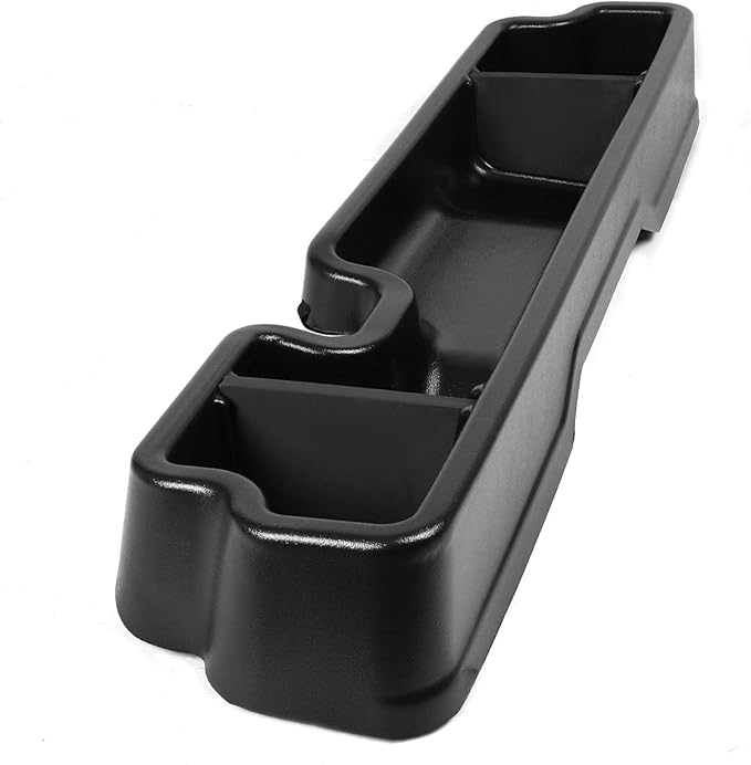 Auto Dynasty Rear Under Seat Tool Cargo Storage Box Organizer Tray Compatible with 2004-2008 Ford F150 Super Crew Cab, Glossy Black