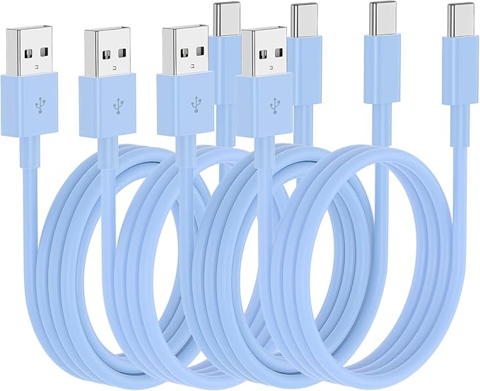 Car Carplay Cable for iPhone 17 16 15 Charger Cord,4 Pack 6FT USB A to USB C Cable for iPhone 17 Pro Max/16 Pro/15 Plus Charger,USB C Car Charger for Apple 17 Air/16 Pro Max/16e/15/iPad Pro-Blue