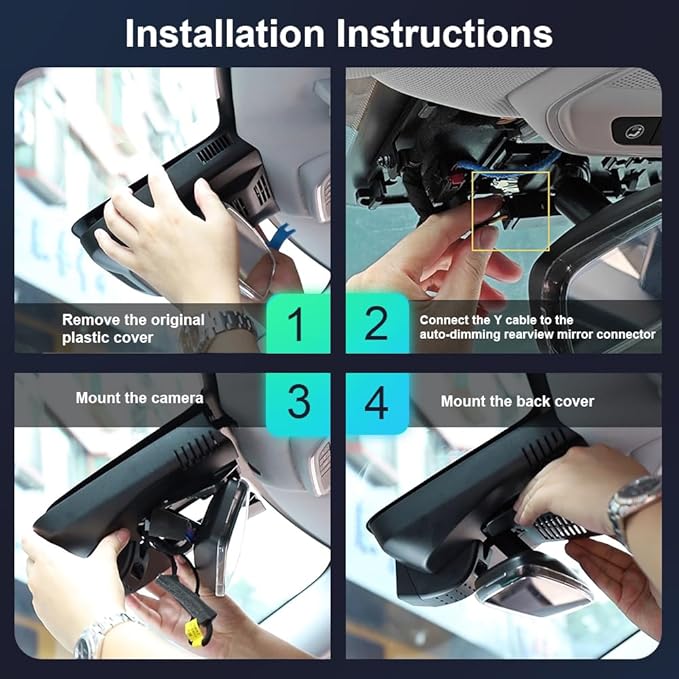 Fitcamx 4K Dash Cam Suitable for Chevy Traverse 2024-2026 LT LS RS Z71 High Country (HD2-D5300), OEM Look, UHD 2160P Video, Built-in WiFi & APP, Loop Recording, Gravity Sensor, Plug & Play, 64GB Card