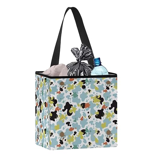Car Trash Can Leakproof Trash Bin Car Garbage Can Hanging Water-Resistant Collapsible Auto Trash Bag Car Accessories for Women, Colored Cowhide Print