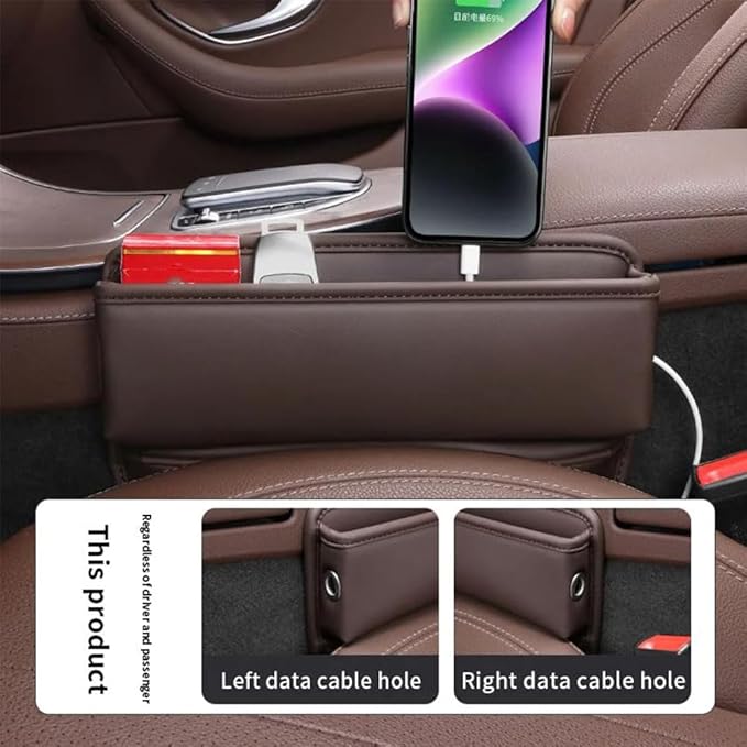 Car Seat Gap Storage Organizer for MINI Countryman One/Cooper/Cooper S Seat Side Gap Filler Leak Proof Storage Organizer Leather Console Side Pocket Storage Box,Red