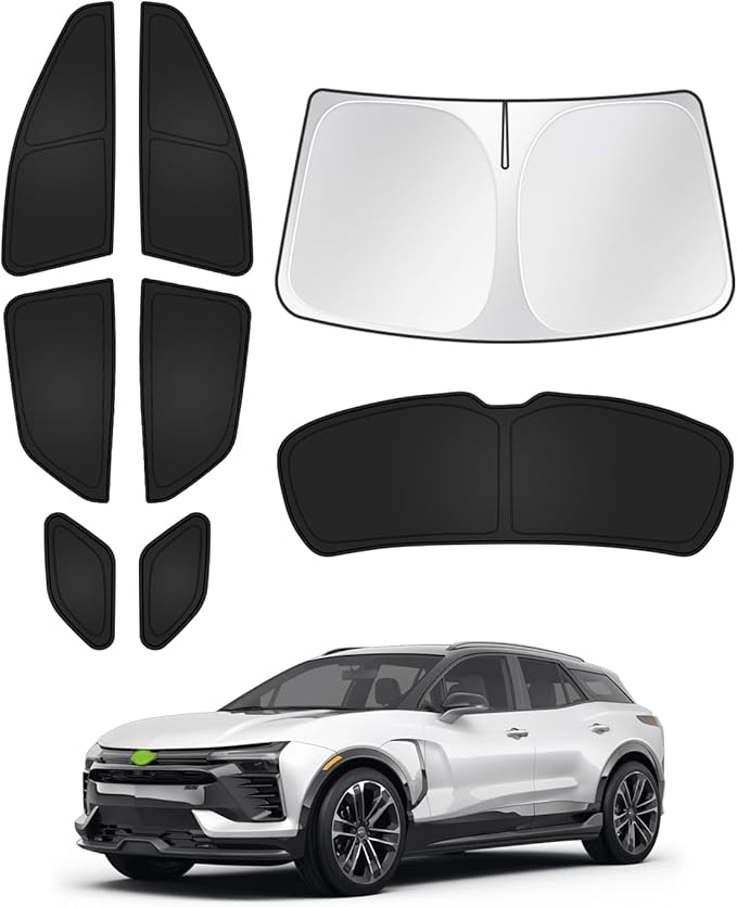 Canvcle Sunshades for 2024 2025 2026 Chevrolet/Chevy Blazer EV (NOT for Chevrolet Blazer) Accessories Windshield Sun Shade Side Rear Window Shade Cover Sun Visor Shield Privacy Protection Black 8PCS