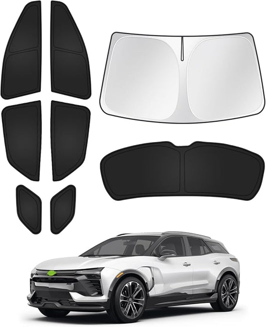 Canvcle Sunshades for 2024 2025 2026 Chevrolet/Chevy Blazer EV (NOT for Chevrolet Blazer) Accessories Windshield Sun Shade Side Rear Window Shade Cover Sun Visor Shield Privacy Protection Black 8PCS